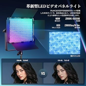 Amazon | NEEWER PL60C RGB LEDビデオライトキット 2個セット